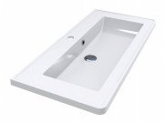 Раковина для ванної Miraggio Tres 90х43 см литий мармур Miramarble білий матовий 0001544