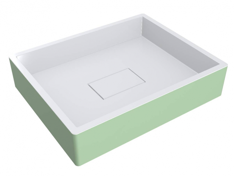 Раковина для ванной Miraggio Capri 49,4х39,5 см литой мрамор Miramarble RAL 6019 зеленый 0000291