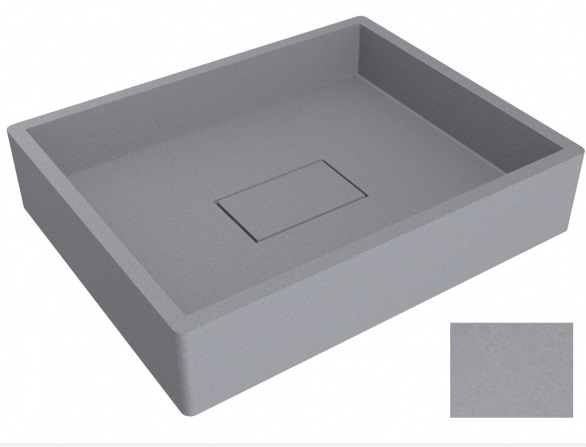 Раковина для ванної Miraggio Capri 49,4 х39,5 см кварцовий пісок Mirastone сірий камінь 0000392