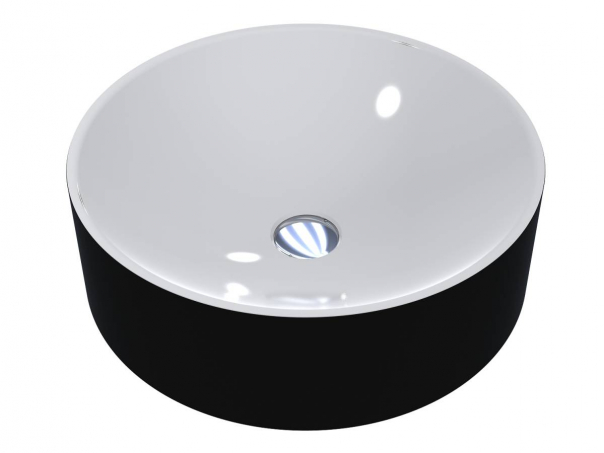 Раковина для ванної Miraggio Ellel Ø46 см литий мармур Miramarble RAL 9005 чорний матовий 0000298