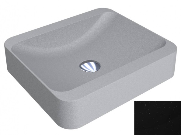 Раковина для ванної Miraggio Geneva 44,5х39,5 см кварцовий пісок Mirastone чорний 0000406