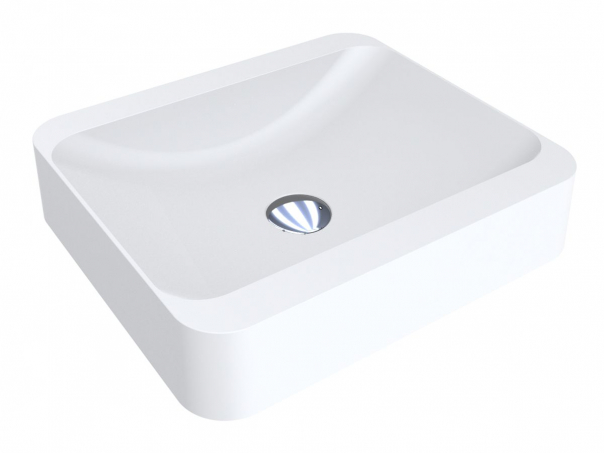 Раковина для ванной Miraggio Geneva 44,5х39,5 см кварцевый песок Mirastone белый 0000408