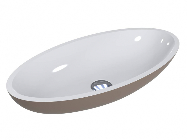 Раковина для ванної Miraggio Nice 59,5х29,7 см литої мармур Miramarble бежево-сірий матовий 0000329