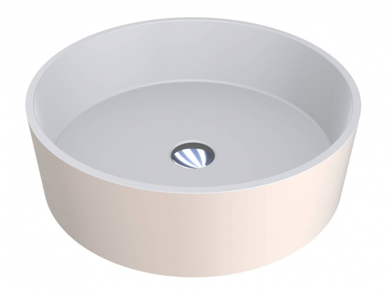 Раковина для ванної Miraggio Sofia Ø47,7 см мармур литий Miramarble AL 9001 кремово-білий матовий 0000344