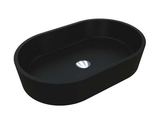 Раковина для ванної Miraggio Sorrento 55х35,1 см кварцовий пісок Mirastone чорний 0000441