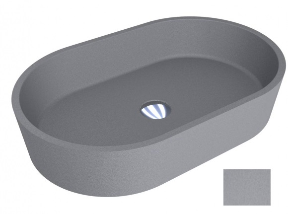 Раковина для ванной Miraggio Sorrento 55х35,1 см кварцевый песок Mirastone серый камень 0000443
