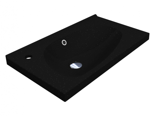 Раковина для ванной Miraggio Titania 69,5х39,6 см кварцевый песок Mirastone черный 0000445