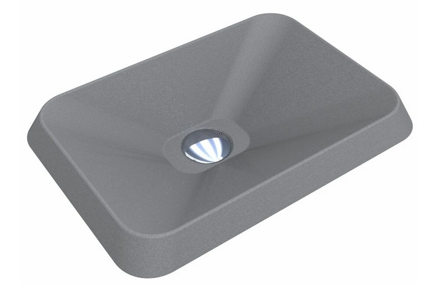 Раковина для ванної Miraggio Albena 44х31 см кварцовий пісок Mirastone сірий 0000375