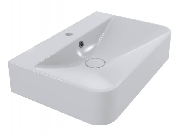 Раковина для ванної Miraggio Chamonix 65,5 х43,2 см литої мармур Mirasoft Technology білий 0001592