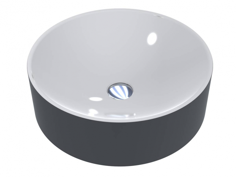 Раковина для ванної Miraggio Ellel Ø46 см мармур литий Miramarble RAL 7024 графітово-сірий 0000297