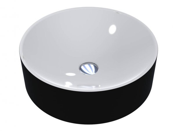 Раковина для ванной Miraggio Ellel Ø46 см литой мрамор Miramarble RAL 9005 черный матовый 0000298
