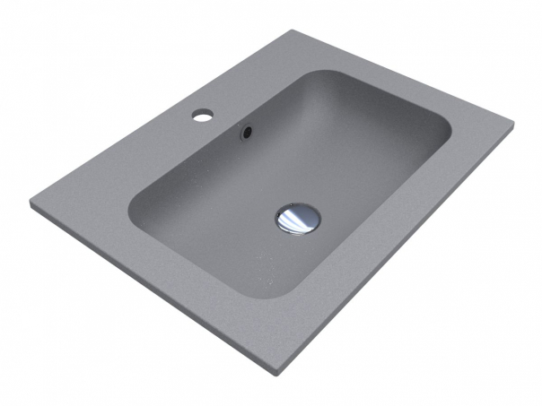 Раковина для ванной Miraggio Della 600 кварцевый песок Mirastone серый 0000988