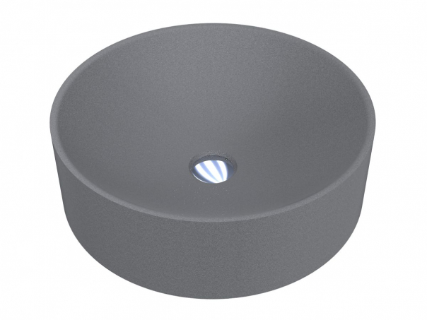 Раковина для ванной Miraggio Ellel Ø46 см кварцевый песок Mirastone серый 0000990