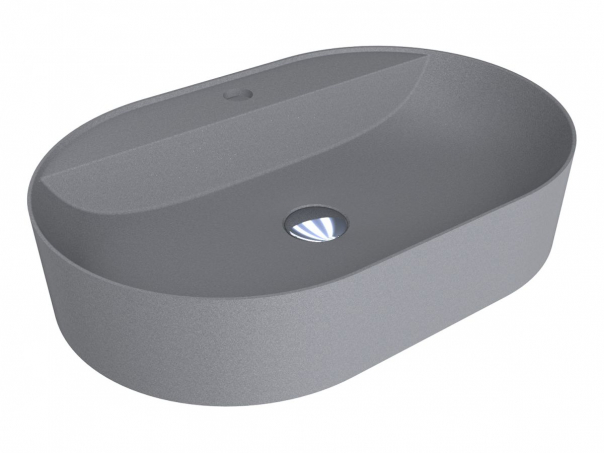 Раковина для ванної Miraggio France 60х40 см кварцовий пісок Mirastone сірий 0000995