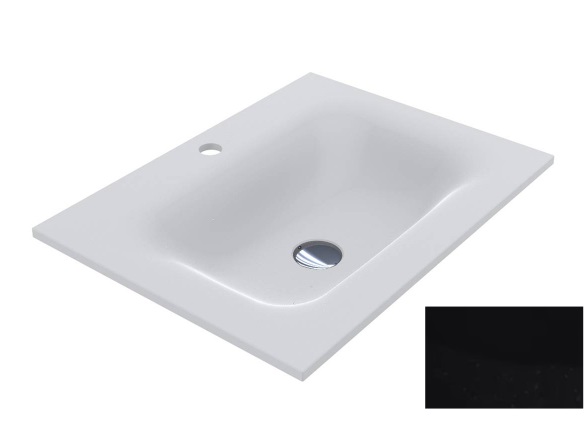 Раковина для ванної Miraggio Jessel 600 кварцовий пісок Mirastone чорний 0001464