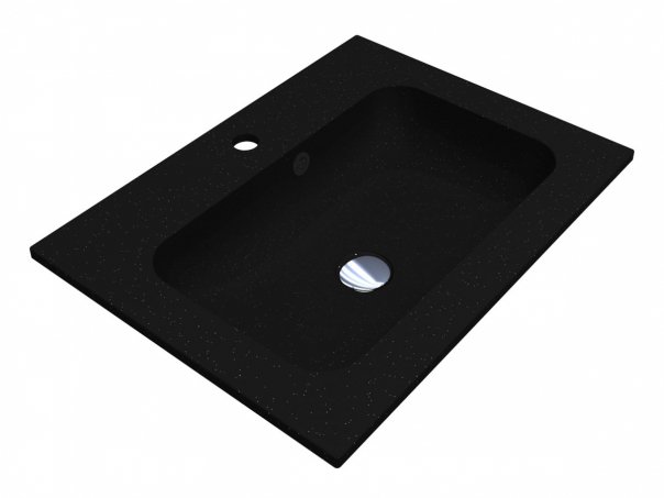 Раковина для ванной Miraggio Della 600 кварцевый песок Mirastone черный 0000794