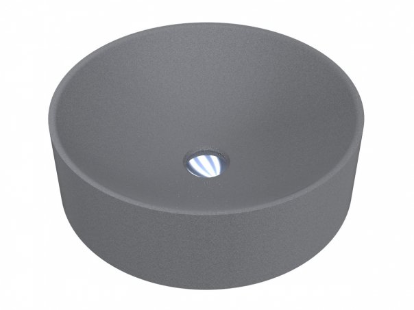 Раковина для ванної Miraggio Ellel Ø46 см кварцовий пісок Mirastone сірий 0000990