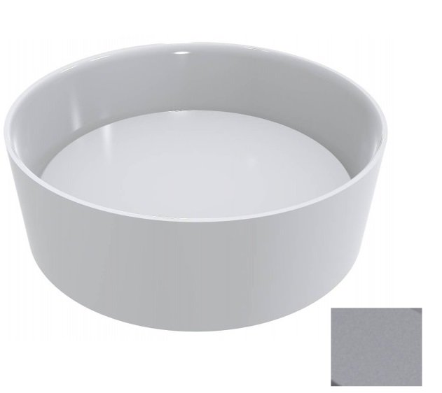 Раковина для ванной Miraggio Lola Ø45 см кварцевый песок Mirastone серый 0001472