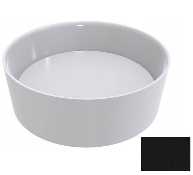 Раковина для ванної Miraggio Lola Ø45 см кварцовий пісок Mirastone чорний 0001473