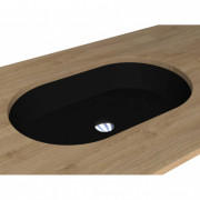 Раковина для ванної Miraggio Rome 55х35,1 см під стільницю кварцовий пісок Mirastone чорний 0000905