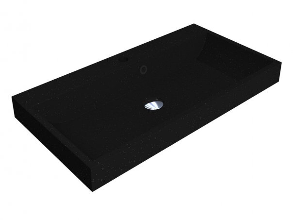 Раковина для ванної Miraggio Varna 800 кварцовий пісок Mirastone чорний 0000452