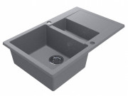 Мойка для кухни Miraggio LaPas 78,6х48,9 см с 2 отверстиями под смеситель кварцевый песок Mirastone серый 0001260