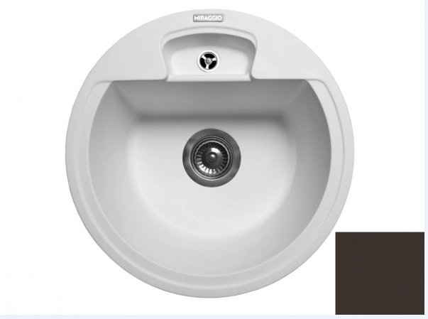 Мойка для кухни Miraggio Valencia Ø44,6 см кварцевый песок Mirastone шоколад 0001594