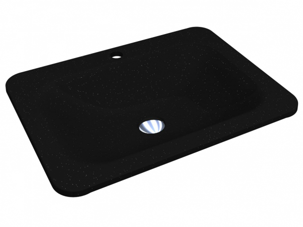 Раковина для ванної Miraggio California 61,4x45,6 см кварцовий пісок Mirastone чорний 0000386