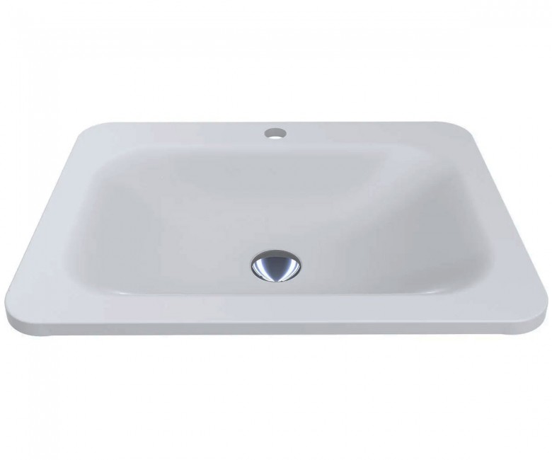 Раковина для ванної Miraggio California 61,4x45,6 см кварцовий пісок Mirastone білий 0000389