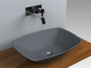 Раковина для ванной Miraggio Lex S 55,5х40 см литой мрамор Miramarble серый матовый 0000210