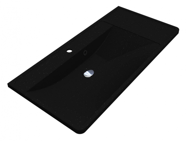 Раковина для ванної Miraggio Sacramento 100,1х48,1 см кварцовий пісок Mirastone чорний 0000436