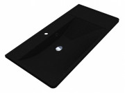 Раковина для ванної Miraggio Sacramento 100,1х48,1 см кварцовий пісок Mirastone чорний 0000436