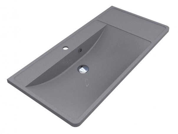 Раковина для ванної Miraggio Sacramento 100,1х48,1 см кварцовий пісок Mirastone сірий 0000437