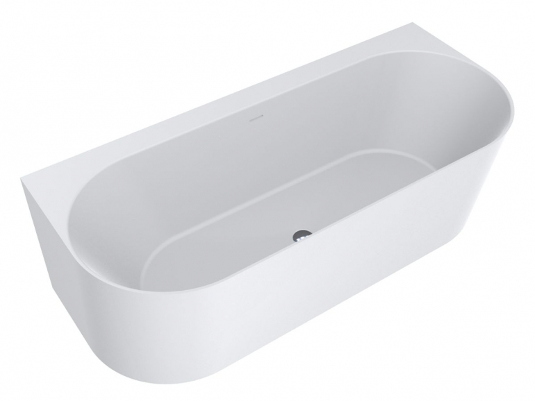 Ванна із штучного каменю Miraggio Bali 170х75 см з отворами під змішувач Miramarble білий матовий 0001184