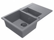 Мойка для кухни Miraggio LaPas 78,6х48,9 см с 2 отверстиями под смеситель кварцевый песок Mirastone серый 0001260