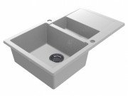 Мойка для кухни Miraggio LaPas 78,6х48,9 см с 2 отверстиями под смеситель кварцевый песок Mirastone белый 0001263