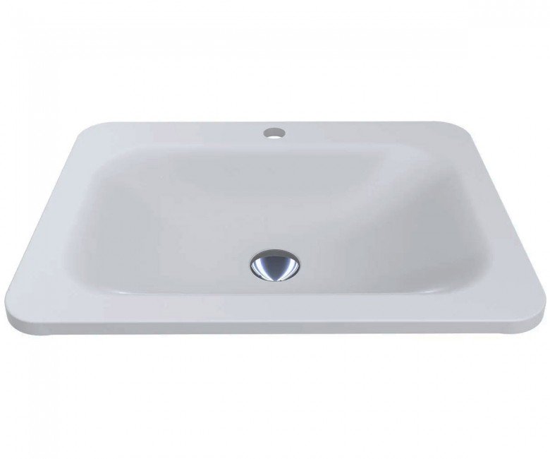 Раковина для ванной Miraggio California 61,4x45,6 см кварцевый песок Mirastone белый 0000389