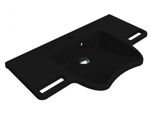 Раковина для ванної Miraggio Krakow 80х45,4 см кварцовий пісок Mirastone чорний 0000415