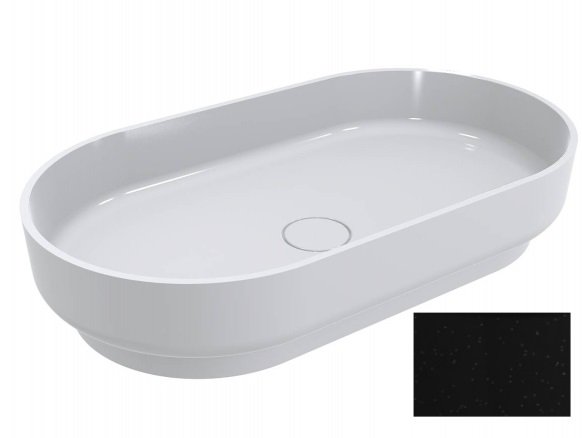 Раковина для ванной Miraggio Marta 750 кварцевый песок Mirastone черный 0001483