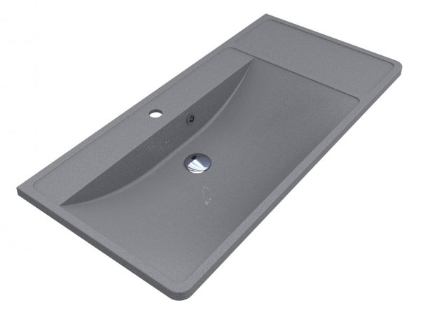 Раковина для ванної Miraggio Sacramento 100,1х48,1 см кварцовий пісок Mirastone сірий 0000437