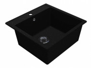 Мойка для кухни Miraggio Bodrum 50,8х49,5 см с 1 отверстием слева кварцевый песок Mirastone черный 0001691