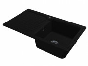 Мойка для кухни Miraggio Orlean 86,1х49,6 см с 1 отверстием чаша справа кварцевый песок Mirastone черный 0001283