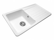 Мойка для кухни Miraggio Versal 76,5х46 кварцевый песок Mirastone белый глянцевый 0001394