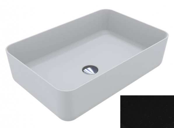 Раковина для ванной Miraggio San Martin 60х40 см кварцевый песок Mirastone черный 0000774