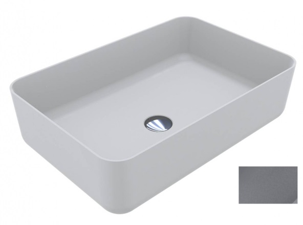 Раковина для ванной Miraggio San Martin 60х40 см кварцевый песок Mirastone серый 0001435