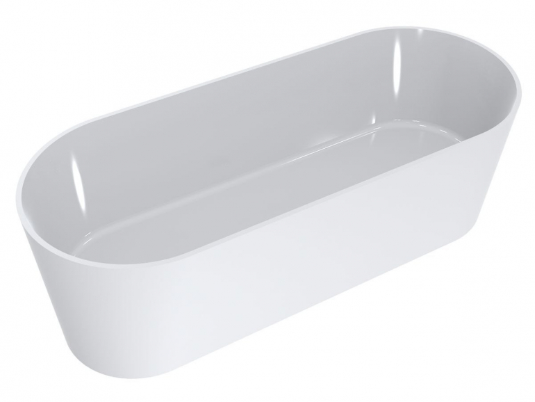 Ванна із штучного каменю Miraggio Providence 170х70 см без переливу литий мармур Miramarble білий 0000279