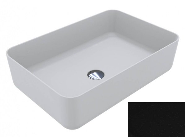 Раковина для ванной Miraggio San Martin 60х40 см кварцевый песок Mirastone черный 0000774