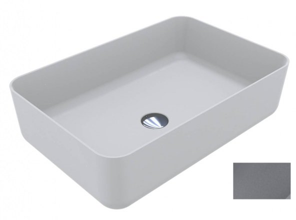 Раковина для ванної Miraggio San Martin 60х40 см кварцовий пісок Mirastone сірий 0001435