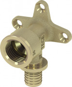 Угловое соединение TECE TECEflex с внутренней резьбой и настенным креплением 14хRp1/2 латунь 768514