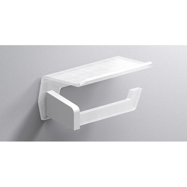 Держатель для туалетной бумаги Sonia Luce с полочкой латунь/акриловое стекло белый 182695